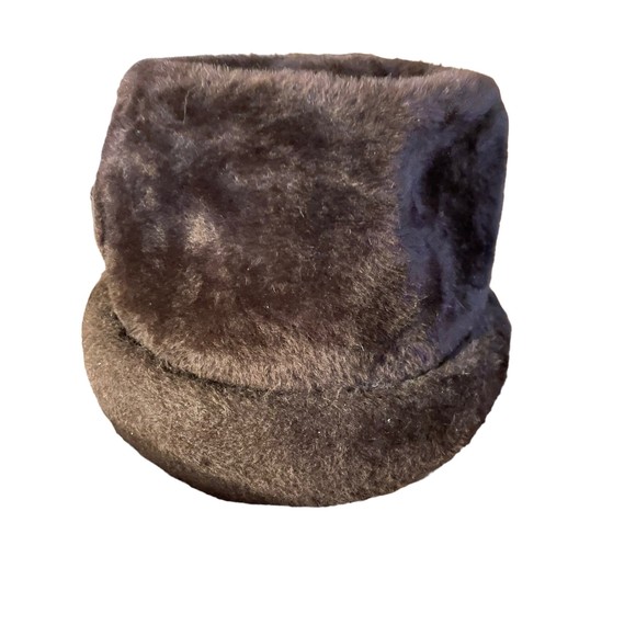 Rozanne New York Furry Winter Hat vintage brown 1970s - Picture 1 of 7